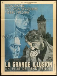 8b755 GRAND ILLUSION French 1p R1980s Jean Renoir classic La Grande Illusion, Erich von Stroheim