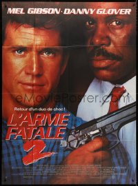 8b820 LETHAL WEAPON 2 French 1p 1989 great close up of police partners Mel Gibson & Danny Glover!