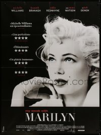 8b851 MY WEEK WITH MARILYN French 1p 2012 great close up of Michelle Williams as Marilyn Monroe!