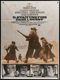 8b869 ONCE UPON A TIME IN THE WEST French 1p R1970s Leone, art of Cardinale, Fonda, Bronson & Robards!