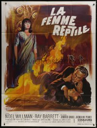 8b893 REPTILE French 1p 1967 snake woman Jacqueline Pearce, different horror art by Boris Grinsson!