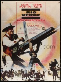 8b923 SOMETHING BIG French 1p 1972 cool image of Dean Martin with giant gatling gun!