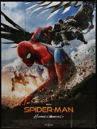 8b925 SPIDER-MAN: HOMECOMING French 1p 2017 Tom Holland in costume with Iron Man & Vulture!