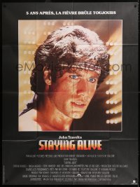 8b933 STAYING ALIVE French 1p 1983 super close up of John Travolta in Saturday Night Fever sequel!