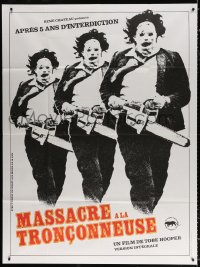8b944 TEXAS CHAINSAW MASSACRE French 1p R1980s Tobe Hooper classic, different Leatherface image!
