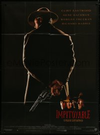 8b965 UNFORGIVEN French 1p 1992 classic image of gunslinger Clint Eastwood with his back turned!