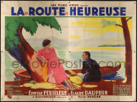 8b556 HAPPY ROAD French 4p 1936 La Route Heureuse, Mattias art of Feuillere & Dauphin, ultra rare!