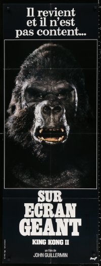 8b582 KING KONG LIVES French door panel 1987 great different close up of the huge unhappy ape!
