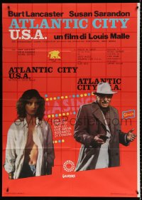 8b094 ATLANTIC CITY Italian 1p 1980 Burt Lancaster & sexy half-naked Susan Sarandon, different!
