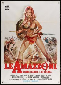 8b099 BATTLE OF THE AMAZONS Italian 1p 1973 art of sexy barely-dressed warrior Lucretia Love!