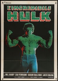 8b162 INCREDIBLE HULK Italian 1p 1980 best portrait of Lou Ferrigno as Marvel Comics' hero!
