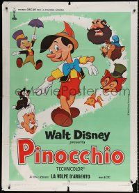 8b195 PINOCCHIO Italian 1p R1970s Disney's classic cartoon wooden boy who wants to be real!