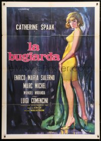 8b216 SIX DAYS A WEEK Italian 1p 1965 La Bugiarda, art of sexy Catherine Spaak by Rodolfo Gasparri!