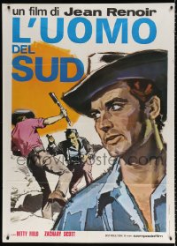 8b221 SOUTHERNER Italian 1p R1970s directed by Jean Renoir, different art of Zachary Scott, rare!