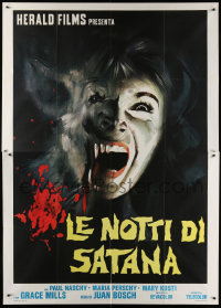 8b025 EXORCISM Italian 2p 1976 Paul Naschy, wild horror art of woman transforming into demon!