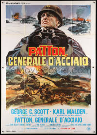 8b054 PATTON Italian 2p 1970 General George C. Scott military World War II classic, Ciriello art!
