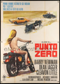 8b082 VANISHING POINT Italian 2p 1971 best different art of mostly naked sexy girl on motorcycle!