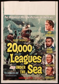 8b254 20,000 LEAGUES UNDER THE SEA WC R1963 Jules Verne classic, wonderful art of deep sea divers!