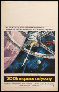 8b256 2001: A SPACE ODYSSEY WC 1968 Stanley Kubrick classic, art of space wheel by Bob McCall!
