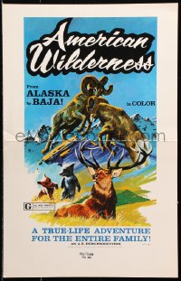 8b265 AMERICAN WILDERNESS WC 1970 a true-life adventure for the entire family, art of wildlife!