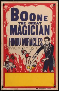 8b282 BOONE THE GREAT MAGICIAN magic show WC 1940s great magic art, he performs Hindu miracles!
