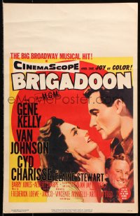 8b284 BRIGADOON WC 1954 great romantic close up of Gene Kelly & Cyd Charisse, plus Van Johnson!