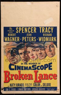 8b286 BROKEN LANCE WC 1954 portraits of Spencer Tracy, Robert Wagner, Jean Peters, Richard Widmark!