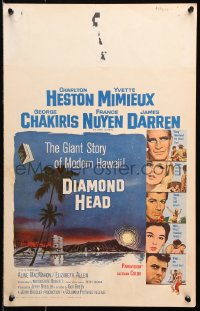 8b305 DIAMOND HEAD WC 1962 Charlton Heston, Mimieux, Chakiris, Nuyen, Terpning art of Hawaii!