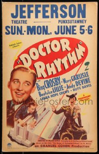 8b306 DOCTOR RHYTHM WC 1938 Bing Crosby, Beatrice Lillie & Andy Devine, from the story by O. Henry!