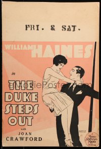 8b311 DUKE STEPS OUT WC 1929 art of Joan Crawford & boxing prizefighter William Haines, rare!