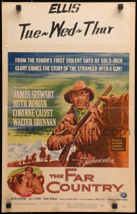 8b317 FAR COUNTRY WC 1955 cool art of James Stewart with rifle, directed by Anthony Mann!