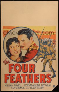 8b327 FOUR FEATHERS WC 1929 cool artwork litho of William Powell, Richard Arlen & pretty Fay Wray!