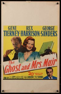 8b334 GHOST & MRS. MUIR WC 1947 Gene Tierney, Rex Harrison, George Sanders, Joseph L. Mankiewicz!