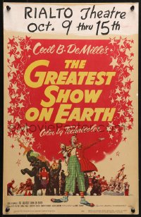 8b341 GREATEST SHOW ON EARTH WC 1952 best image of James Stewart, Betty Hutton & Emmett Kelly!
