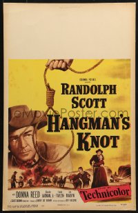 8b346 HANGMAN'S KNOT WC 1952 cool image of Randolph Scott by noose, Donna Reed!