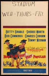 8b361 HOW TO BE VERY, VERY POPULAR WC 1955 art of sexy students Betty Grable & Sheree North!