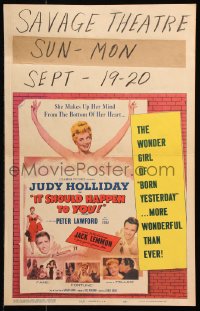 8b374 IT SHOULD HAPPEN TO YOU WC 1954 Judy Holliday, Peter Lawford, Jack Lemmon in his first role!