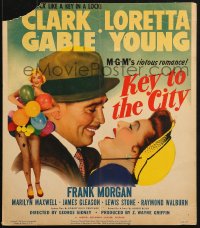 8b381 KEY TO THE CITY WC 1950 Clark Gable, Loretta Young, sexy Marilyn Maxwell covered by balloons!