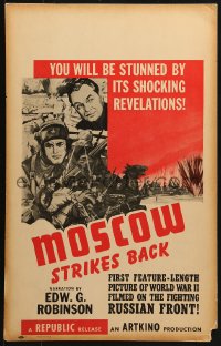 8b417 MOSCOW STRIKES BACK WC 1942 WWII documentary made when Russia was our ally, Edward G Robinson
