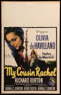 8b420 MY COUSIN RACHEL WC 1953 art of Olivia de Havilland & Richard Burton, Daphne du Maurier!