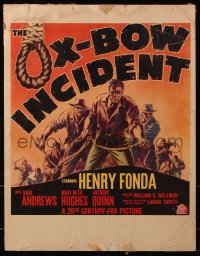 8b438 OX-BOW INCIDENT WC 1943 completely different lynch mob art with hangman noose in title, rare!