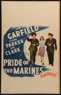 8b449 PRIDE OF THE MARINES WC 1945 Eleanor Parker between blind veteran John Garfield & Dane Clark