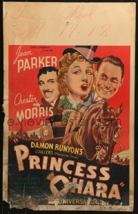 8b450 PRINCESS O'HARA WC 1935 art of Jean Parker, Chester Morris & great horse, Damon Runyon!
