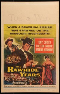 8b459 RAWHIDE YEARS WC 1955 poker playing Tony Curtis + sexy Colleen Miller & Arthur Kennedy!