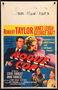 8b465 ROGUE COP WC 1954 Robert Taylor, George Raft, sexy Janet Leigh is a thing called temptation!