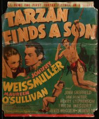 8b504 TARZAN FINDS A SON WC 1939 Johnny Weissmuller, Maureen O'Sullivan, Johnny Sheffield, rare!