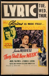 8b516 THEY SHALL HAVE MUSIC WC 1939 Joel McCrea, Andrea Leeds, violinist Jascha Heifetz!