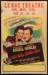 8b519 THIS THING CALLED LOVE WC 1941 great romantic image of Rosalind Russell & Melvyn Douglas!