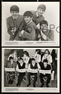 8c705 HARD DAY'S NIGHT 6 8x10 stills R1982 great images of The Beatles in their first film!