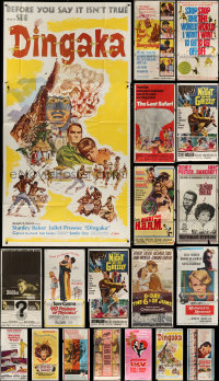 8d011 LOT OF 20 FOLDED 1960S THREE-SHEETS 1960s great images from a variety of different movies!